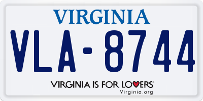 VA license plate VLA8744