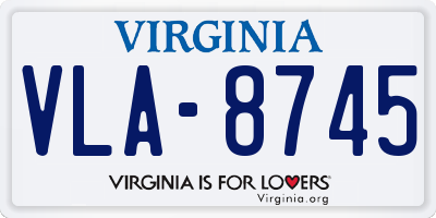 VA license plate VLA8745