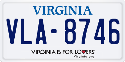 VA license plate VLA8746