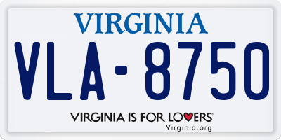 VA license plate VLA8750