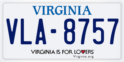 VA license plate VLA8757