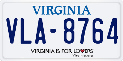 VA license plate VLA8764