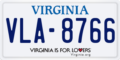 VA license plate VLA8766