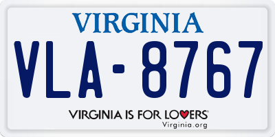 VA license plate VLA8767