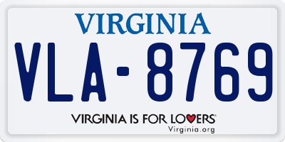 VA license plate VLA8769