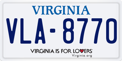 VA license plate VLA8770