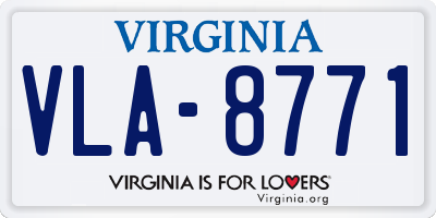 VA license plate VLA8771