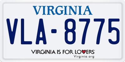 VA license plate VLA8775