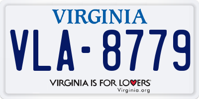 VA license plate VLA8779