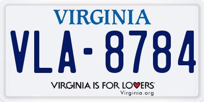 VA license plate VLA8784