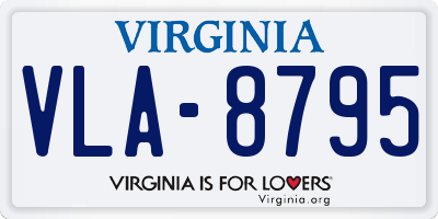 VA license plate VLA8795