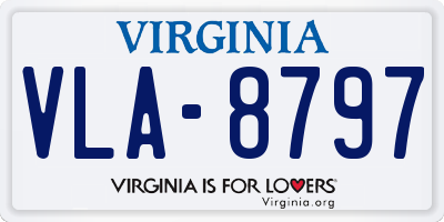 VA license plate VLA8797