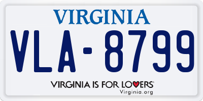 VA license plate VLA8799