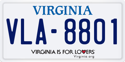 VA license plate VLA8801
