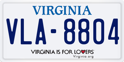 VA license plate VLA8804
