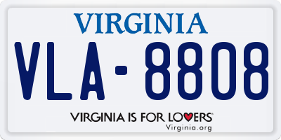 VA license plate VLA8808