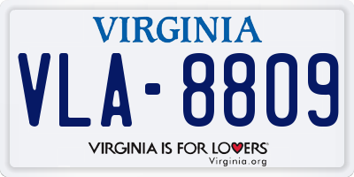 VA license plate VLA8809