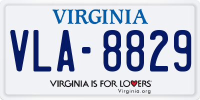 VA license plate VLA8829