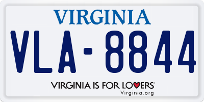VA license plate VLA8844