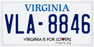 VA license plate VLA8846