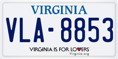VA license plate VLA8853