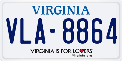 VA license plate VLA8864