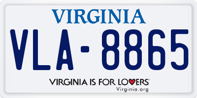 VA license plate VLA8865