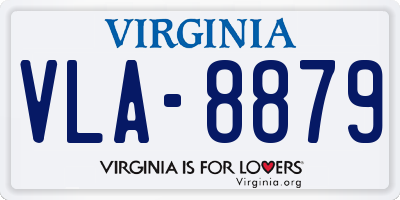VA license plate VLA8879