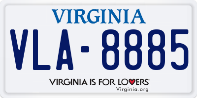 VA license plate VLA8885
