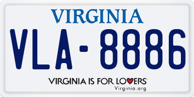 VA license plate VLA8886