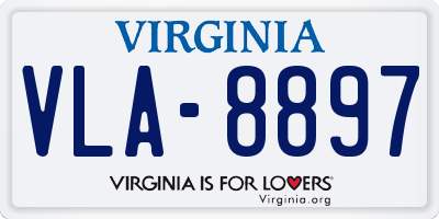 VA license plate VLA8897