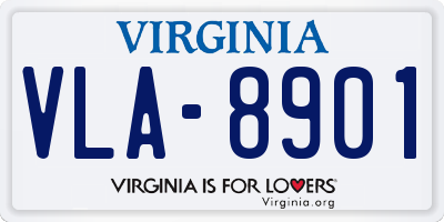VA license plate VLA8901