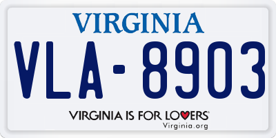VA license plate VLA8903
