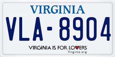 VA license plate VLA8904