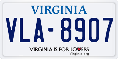 VA license plate VLA8907