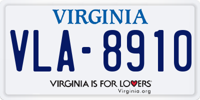 VA license plate VLA8910