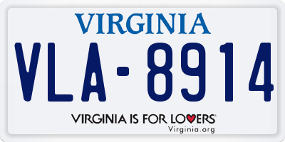 VA license plate VLA8914