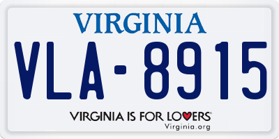 VA license plate VLA8915