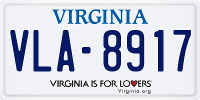 VA license plate VLA8917