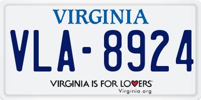 VA license plate VLA8924