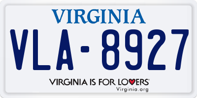 VA license plate VLA8927