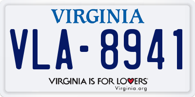 VA license plate VLA8941