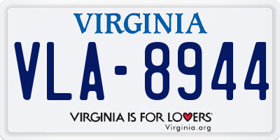 VA license plate VLA8944