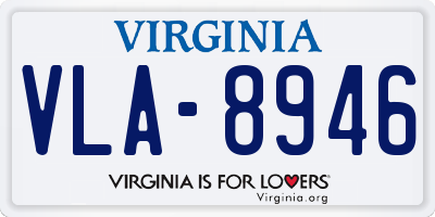 VA license plate VLA8946