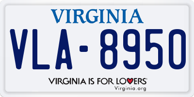 VA license plate VLA8950
