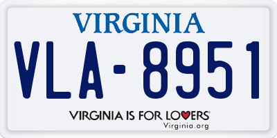 VA license plate VLA8951