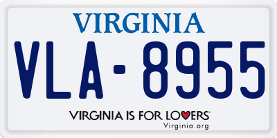 VA license plate VLA8955