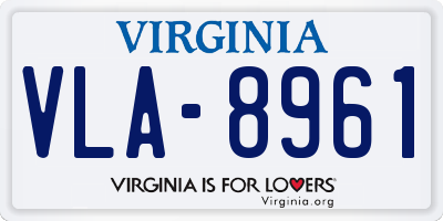 VA license plate VLA8961