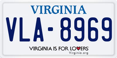 VA license plate VLA8969