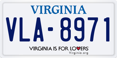 VA license plate VLA8971